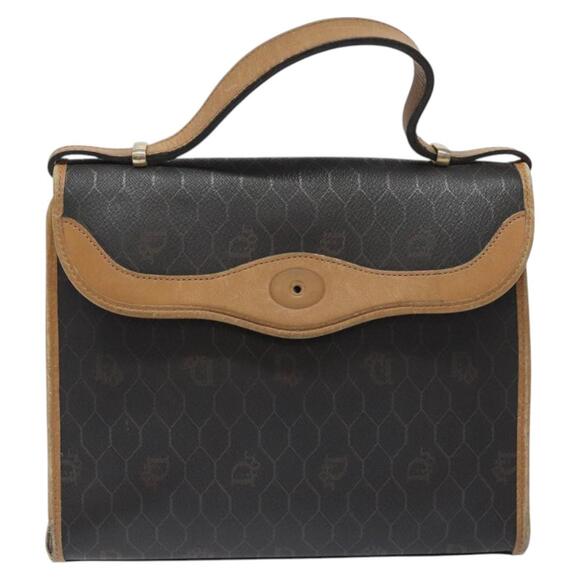 DIOR Honeycomb Canvas Hand Bag Pvc Black - Picture 2 of 12